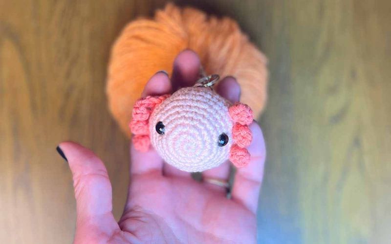 Axolotl Keychain free crochet pattern by Lucy Kate Crochet