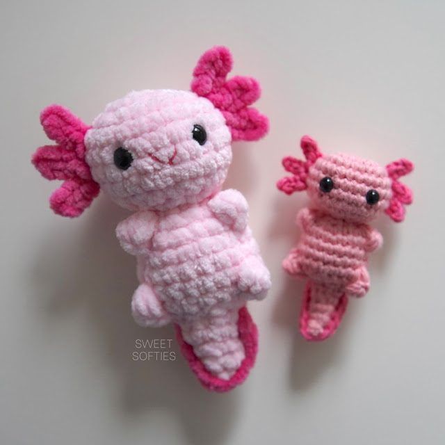 Baby Axolotl free crochet pattern by Sweet Softies