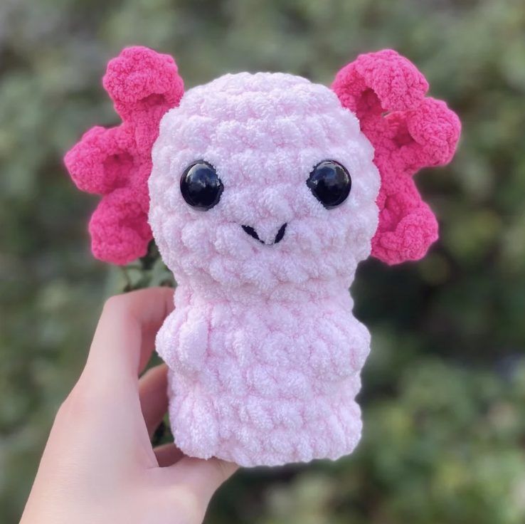 Mini No-Sew Axolotl free crochet pattern by The Mary Jay