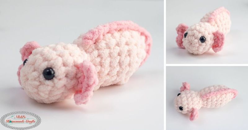 No-Sew Baby Axolotl free crochet pattern by Nicki's Homemade Crafts
