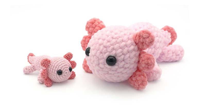 Lucy the Axolotl (Almost No-Sew) free crochet pattern by DIY Fluffies