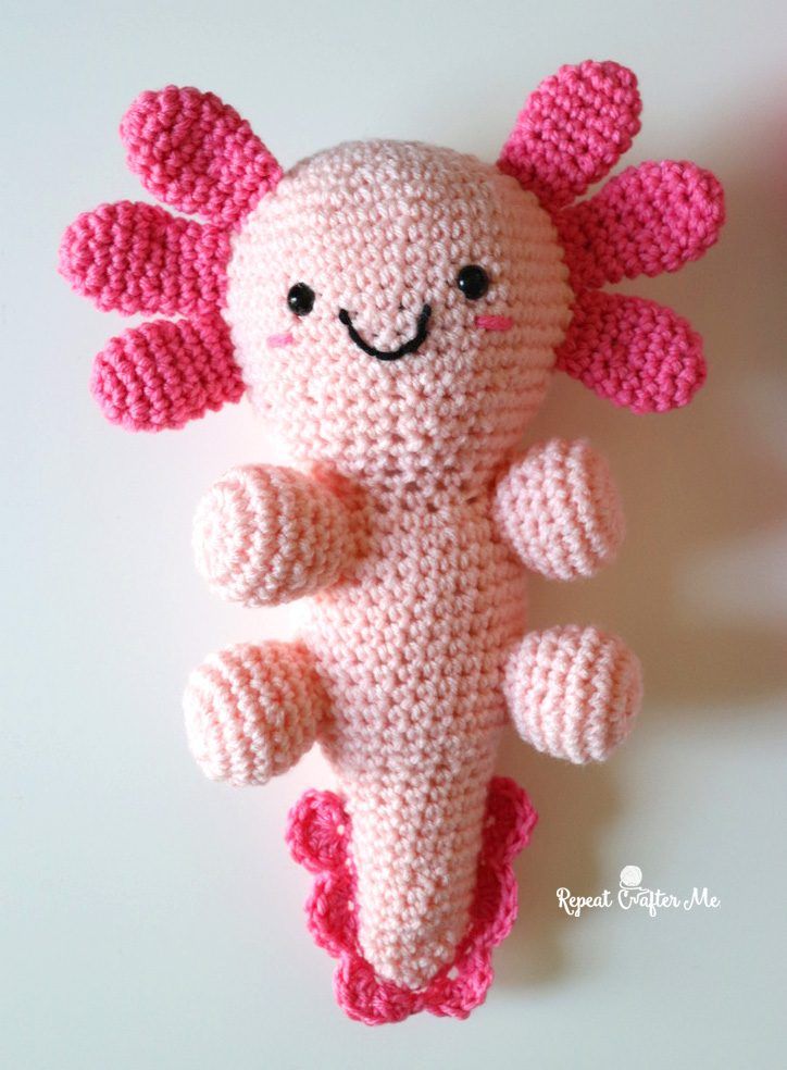 Axolotl Plushie free crochet pattern by Repeat Crafter Me