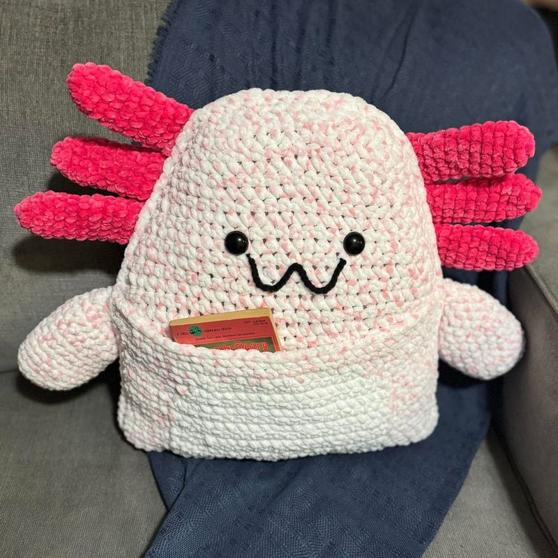 Axolotl Book Pocket Pillow free crochet pattern by Blackstone Designs