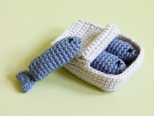 Amigurumi Sardines Cat Toy free crochet pattern by Lion Brand Yarn