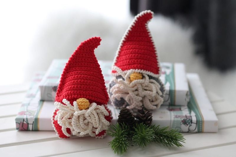 Flat Gnome Ornament free crochet pattern by Knitted Story Bears (Vira Velmozhna)