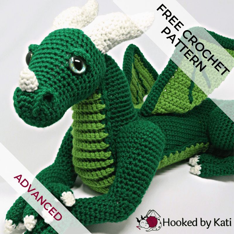 Vincent the Shoulder Dragon free crochet pattern by Kati Brown