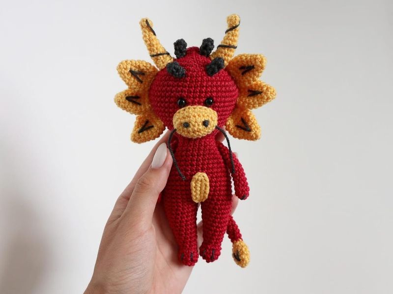 Little Red Dragon free crochet pattern by Vira Velmozhna