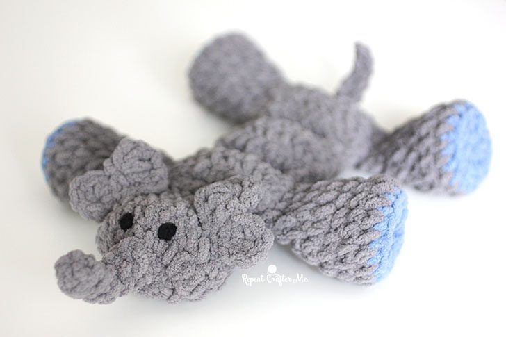 Elephant Squeaker Toy for Dogs free crochet pattern by Repeat Crafter Me