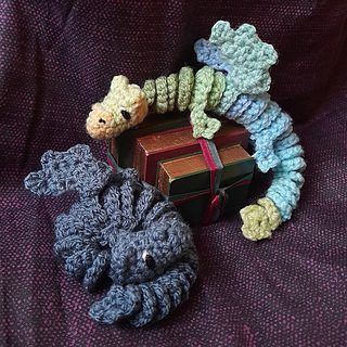 Worry Wyrm Dragon free crochet pattern by Thalia Evans