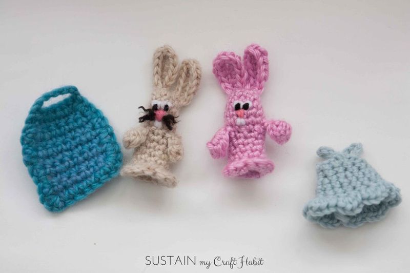 Royal Bunny Finger Puppets free crochet pattern by Jane Vranic and Sonja Stevens