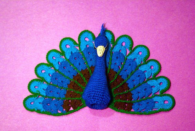 Peacock Finger Puppet free crochet pattern by Shawna Borst