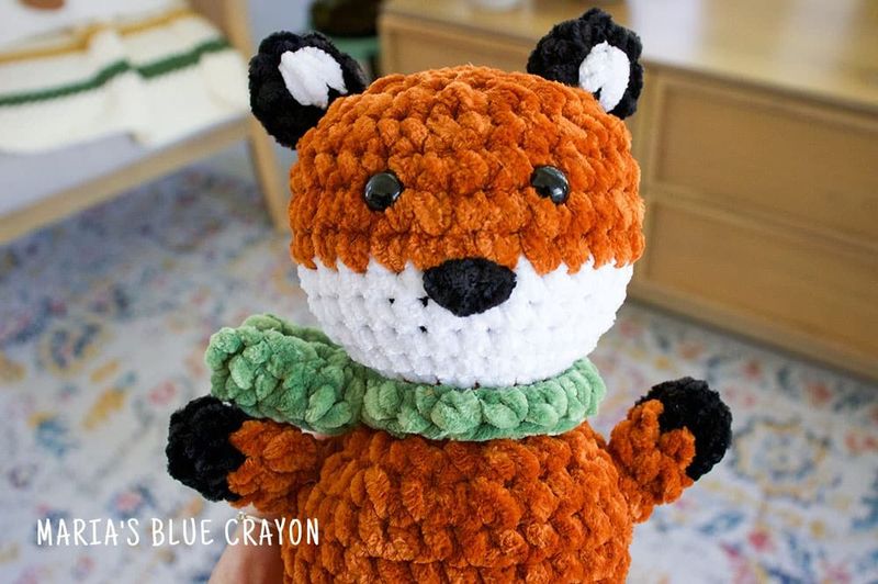 Fox With a Scarf free crochet pattern by Maria's Blue Crayon