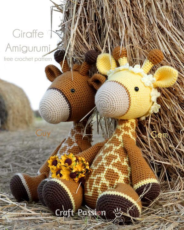 Gem and Guy Giraffe free crochet pattern by Joanne Loh