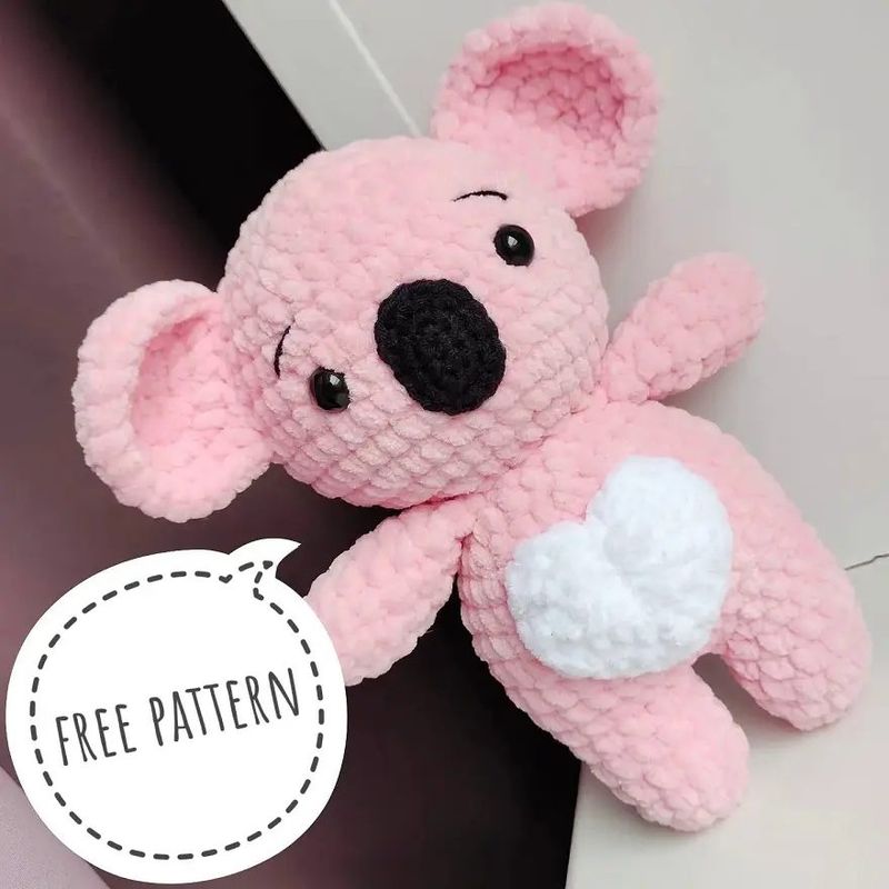 Plush Koala With Heart Belly free crochet pattern by @olesya_amitoys