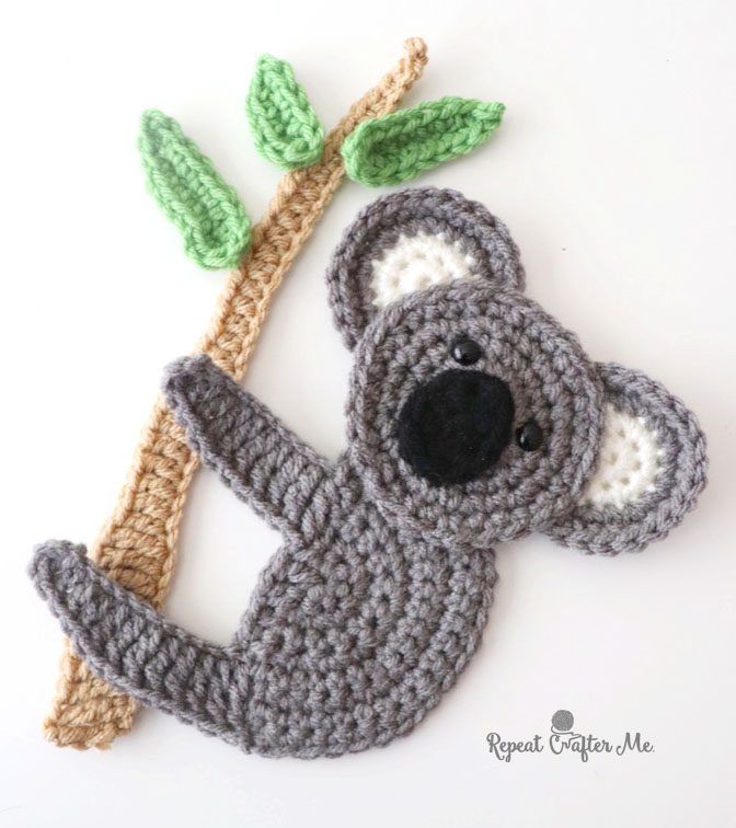 Crochet Koala Appliqué free crochet pattern by Sarah