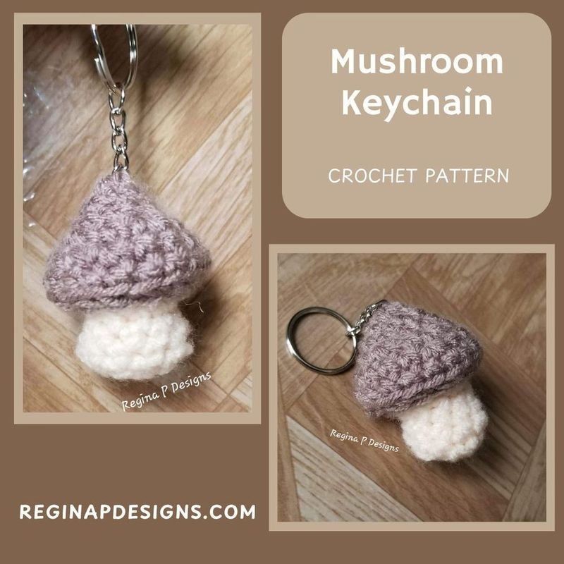 Scrap Mushroom Keychain (Regina P) free crochet pattern by Regina Pastrano