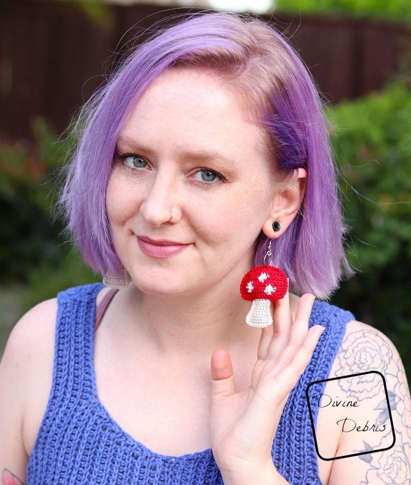 Stuffed Mushroom Earrings free crochet pattern by Amber