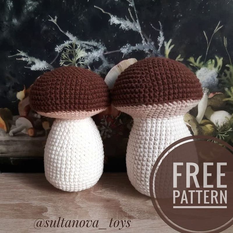 One-Piece Mushroom free crochet pattern by Tatyana Sultanova (translated by Amiguroom Toys)