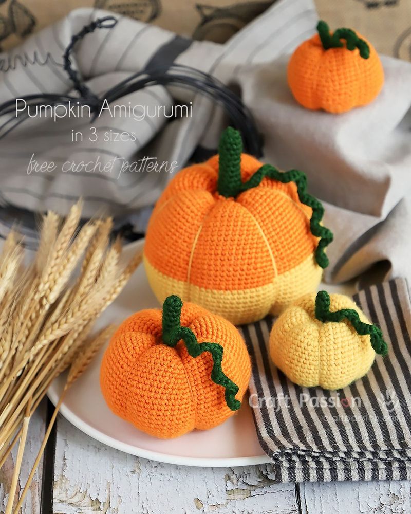 Crochet Pumpkin in 3 Sizes free crochet pattern by Craft Passion (Joanne Loh)