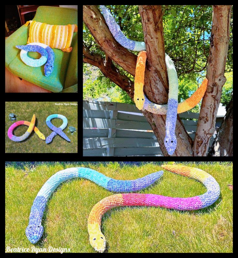 Suzie and Sammy Snakes (Giant) free crochet pattern by Elena Hunt
