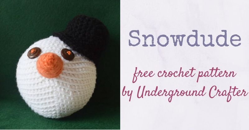 Snowdude Stress Ball or Ornament free crochet pattern by Underground Crafter (Marie Segares)