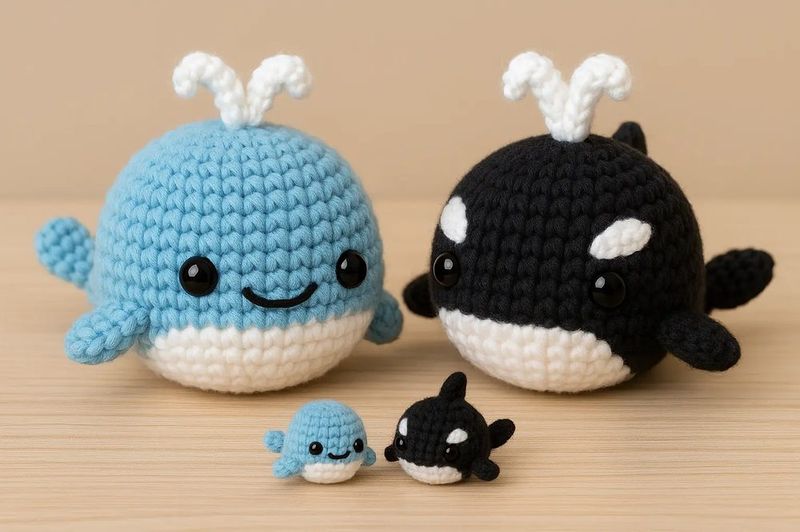Whale With Orca and Mini Versions free crochet pattern by TopAmigurumi