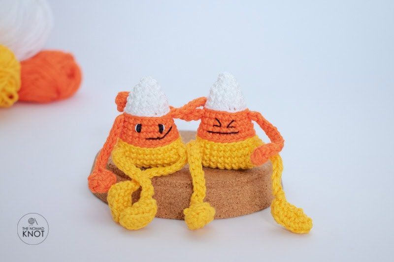Posable Candy Corn free crochet pattern by The Nomad Knot (Ana)
